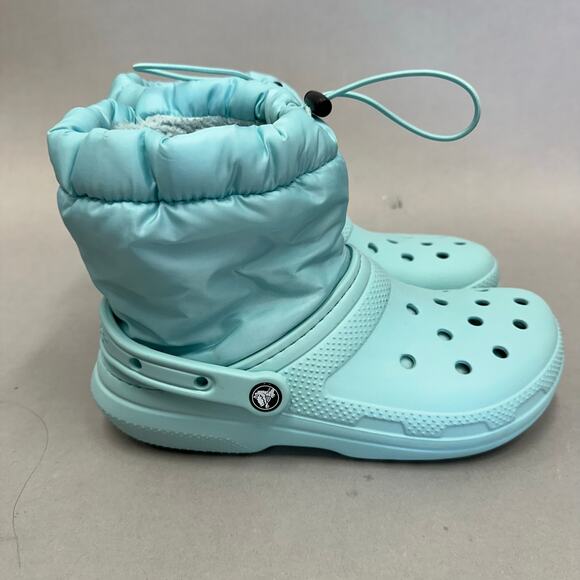 Crocs Classic Lined Neo Puff Boot in Aqua Slip On Women's Size 9 Men's 7 - Picture 7 of 14